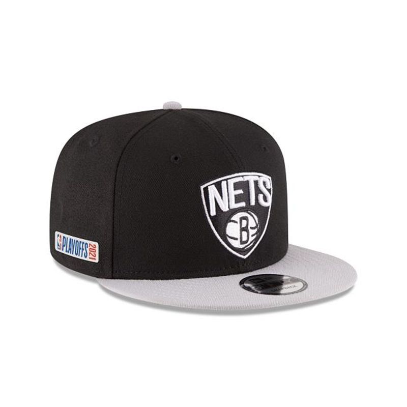 NBA Brooklyn Nets Playoff Side Patch 9Fifty Snapback (EGS3501) - Black New Era Caps